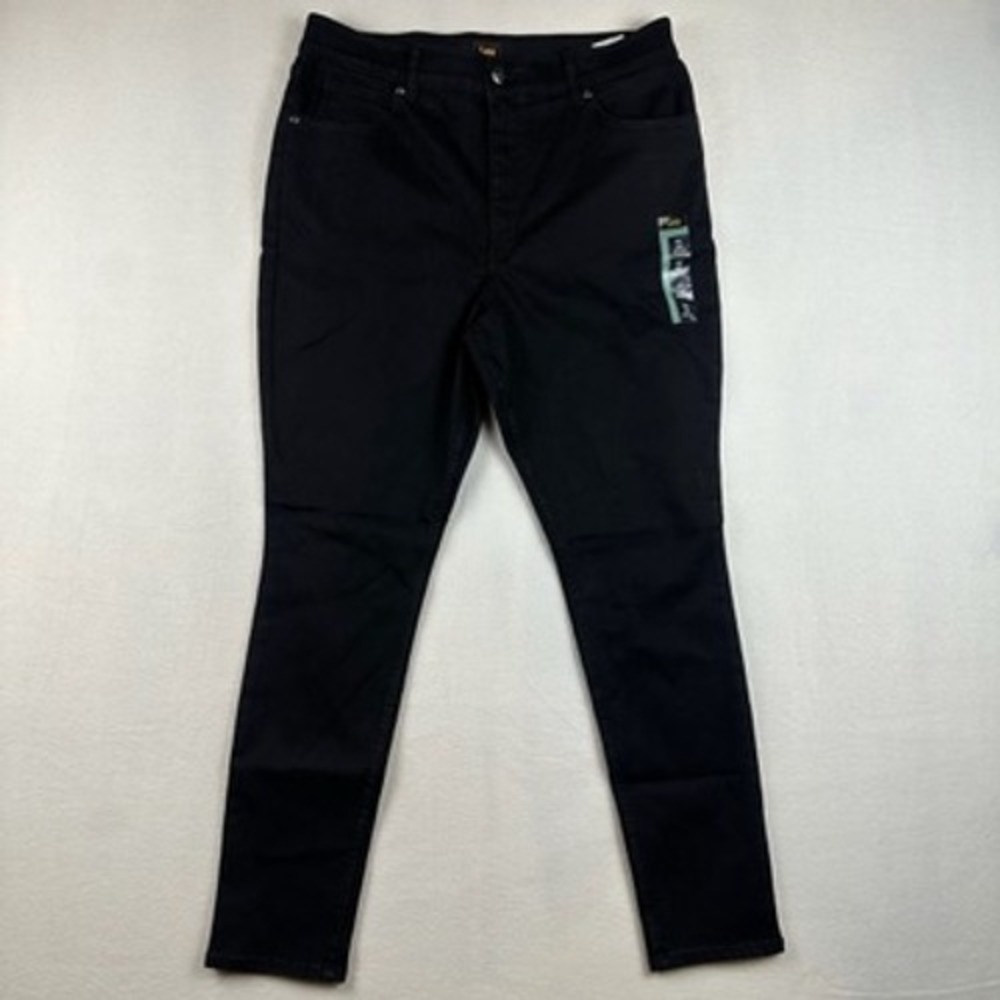 NWT Lee Skinny Jeans Women 16M Black Ultra Lux Comfort Stretch Denim Casual Chic